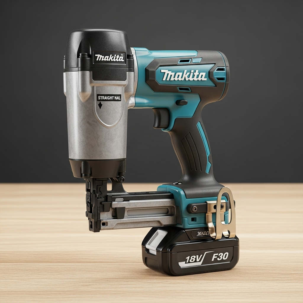 Pistola de Grampo para Clavos Rectos Makita F30 Inalámbrica 18V de Impacto para Madera y Construcción