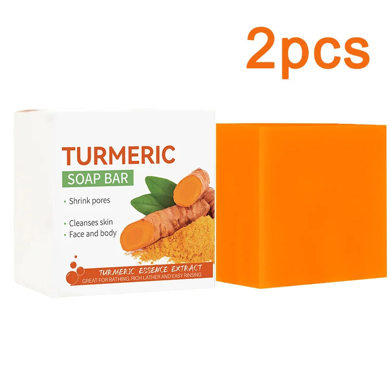 "Jabón de Cúrcuma Artesanal: Aclarante Corporal y Facial para Axilas y Piernas, Cuidado Suave de la Piel y Belleza"