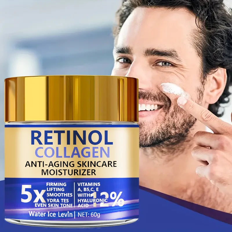 Crema Facial Retinol Colágeno 60g Antienvejecimiento Reafirmante Hidratante Ácido Hialurónico