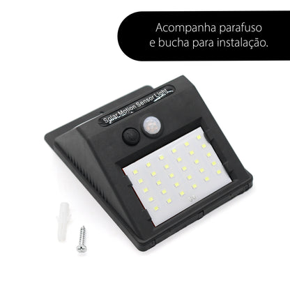 Luminaria Solar de 30 LEDs con Sensor de Presencia - Faro Beacon para Iluminación Exterior