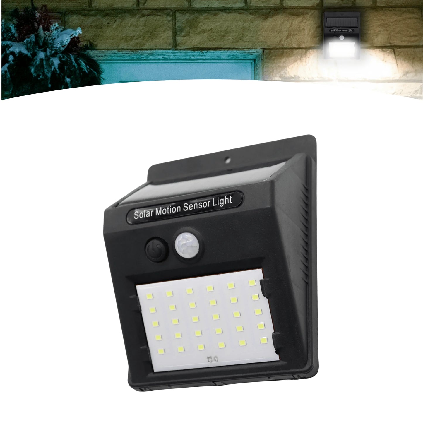 Luminaria Solar de 30 LEDs con Sensor de Presencia - Faro Beacon para Iluminación Exterior