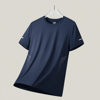 Camiseta CHRLCK Hombre Running Secado Rápido Transpirable Senderismo Pesca Suave Elástica Deportes al Aire Libre Manga Corta