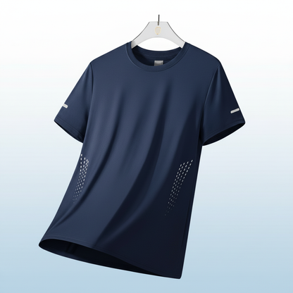 Camiseta CHRLCK Hombre Running Secado Rápido Transpirable Senderismo Pesca Suave Elástica Deportes al Aire Libre Manga Corta