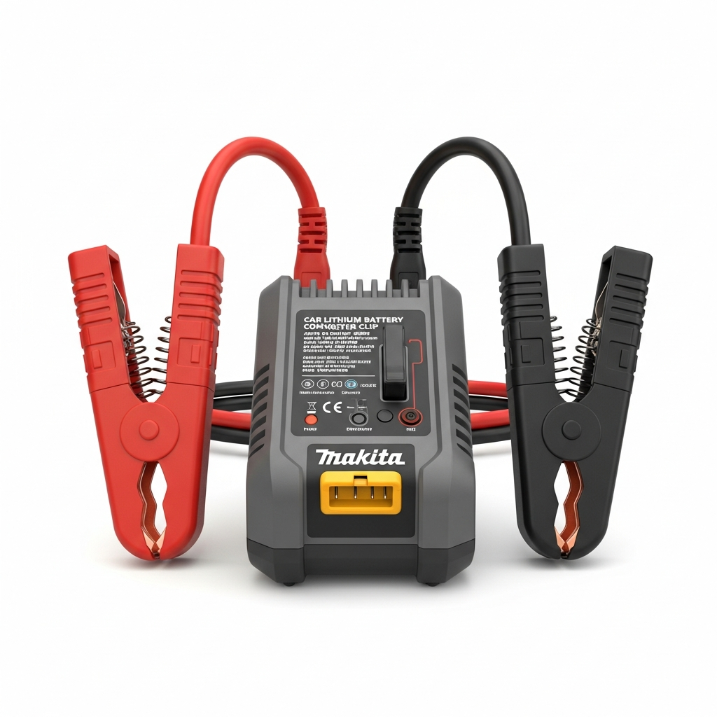 Cargador Convertidor Batería Litio Auto con Pinzas Partidor Jump Starter Makita - Cables Booster Emergencia Ignición DIY Herramienta