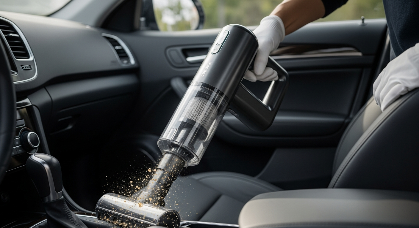 Aspiradora de Auto Inalámbrica 9000Pa USB 1200mAh Portátil Limpiadora Húmeda/Seca Mini Hogar Coche