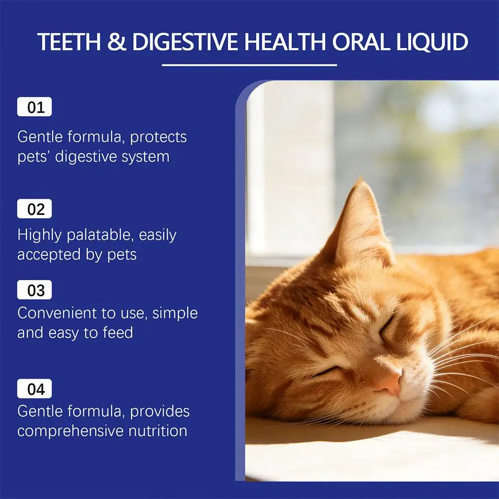 Solución Oral Cuidado Mascotas Ingredientes Herbales Suaves Salud Bucal Refrescante Cómoda Absorción Rápida Perros Gatos 100ml