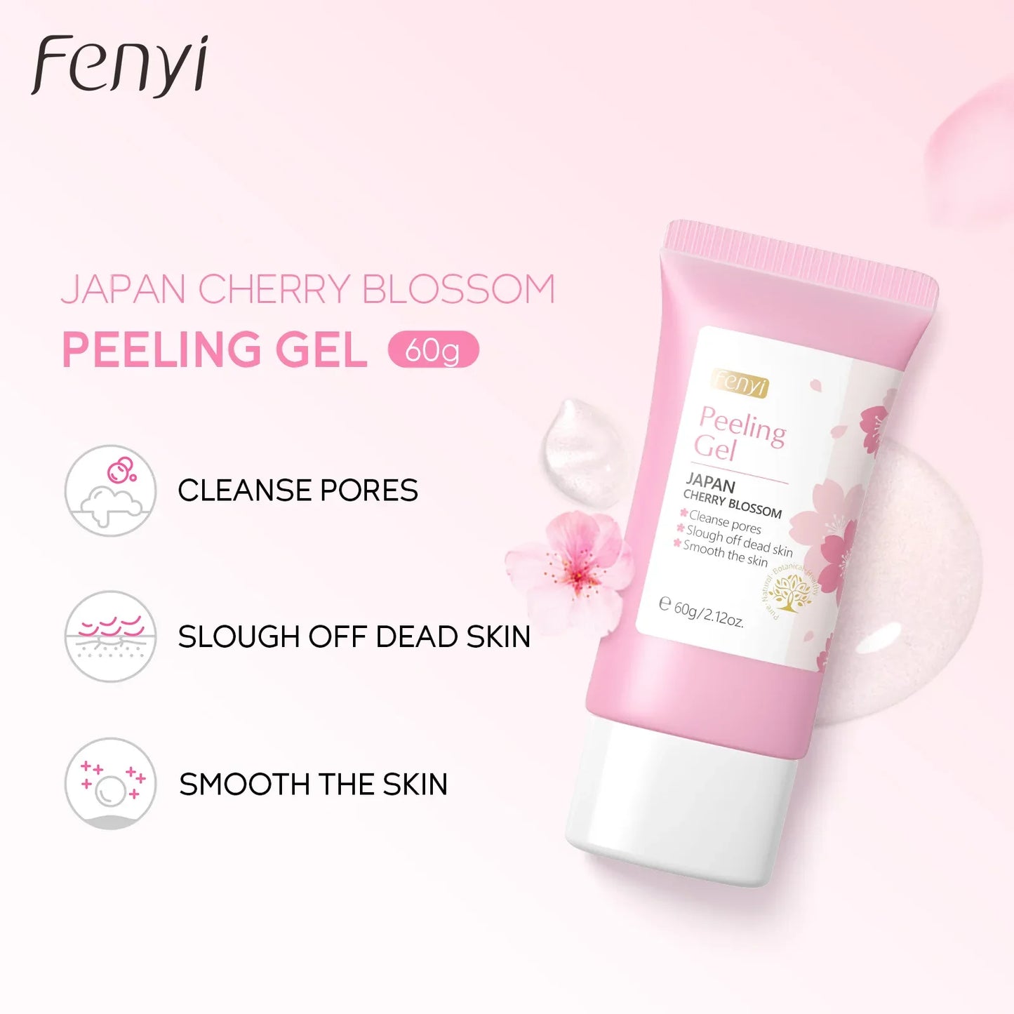 Gel Exfoliante Sakura Limpieza Profunda Rostro Blanqueador Hidratante Reparador Esfoliante Facial 60g | Cuidado Coreano
