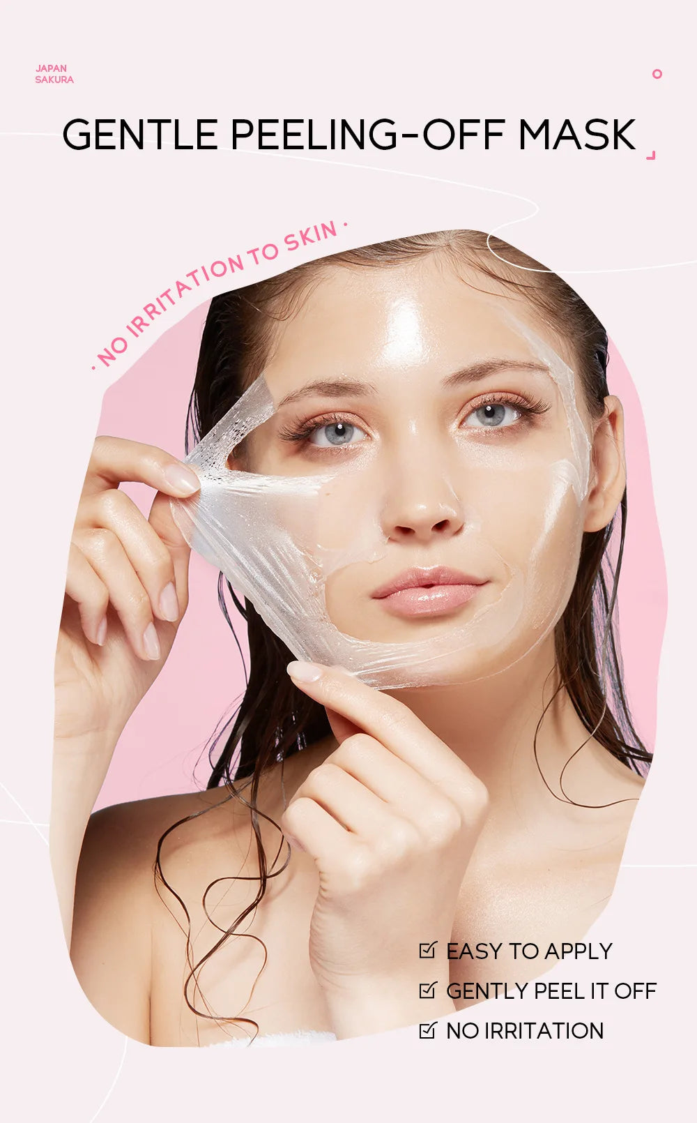 "Mascarilla Facial Peel-Off LAIKOU Oro 24K y Sakura: Antiarrugas, Aclarante y Quita Puntos Negros"