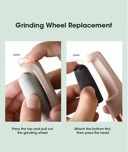 Lijadora Eléctrica USB para Piel Muerta Pedicure Automática | Molinillo Recargable para Pies con 2 Rodillos Intercambiables