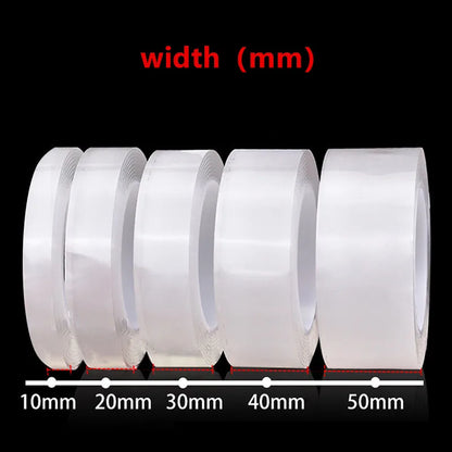 Cinta Nano Doble Cara 1/3/5m Adhesivo Sin Rastros Impermeable Baño Cocina Grifo Gel Pegatina Fijación Fuerte