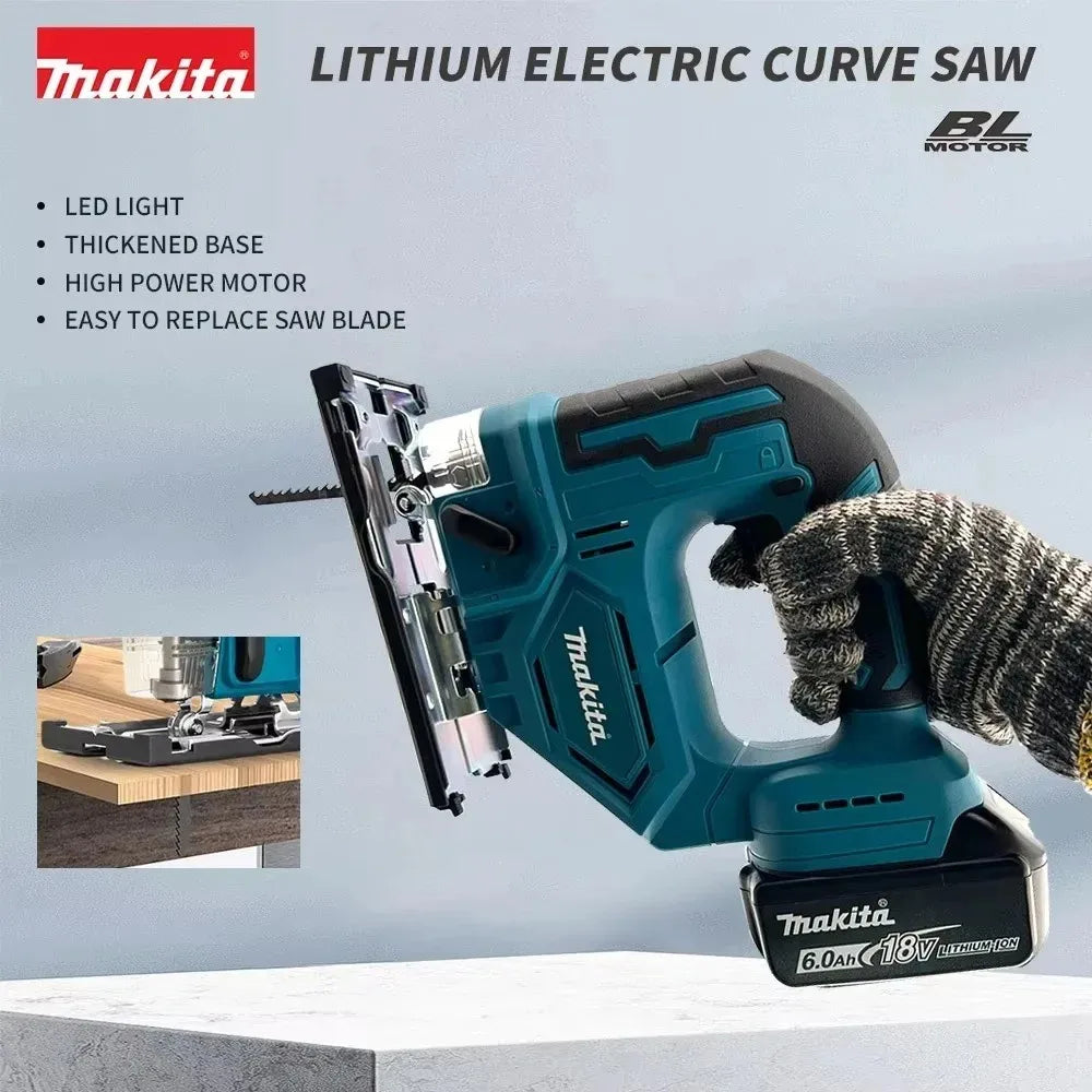 Makita DJV182Z Sierra Caladora Sin Escobillas 340W 18V Sin Batería con Hoja de Sierra Mango de Barril Portátil para Carpinteros
