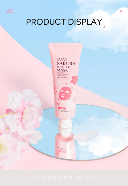 "Mascarilla Facial Peel-Off LAIKOU Oro 24K y Sakura: Antiarrugas, Aclarante y Quita Puntos Negros"