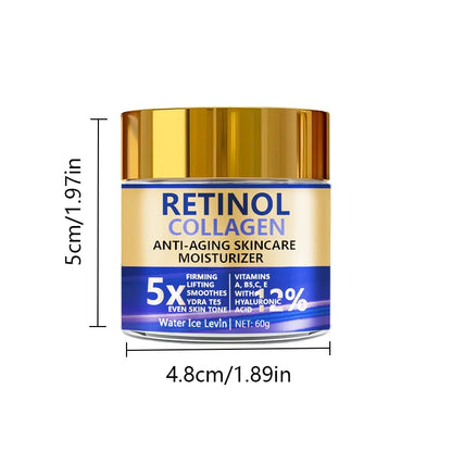 Crema Facial Retinol Colágeno 60g Antienvejecimiento Reafirmante Hidratante Ácido Hialurónico