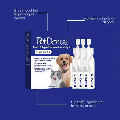 Solución Oral Cuidado Mascotas Ingredientes Herbales Suaves Salud Bucal Refrescante Cómoda Absorción Rápida Perros Gatos 100ml