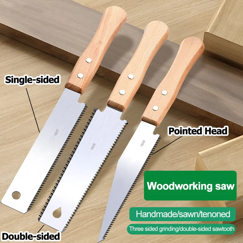 Sierra Manual Estilo Japonés con Mango de Madera Antideslizante - Sierra de Tiro de Corte al Ras Flexible para Carpintería