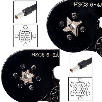 Terminales Tubulares VE en Caja, Conectores Eléctricos para Cables Aislados, Alicates Crimpeadores Tubulares HSC8-6-4