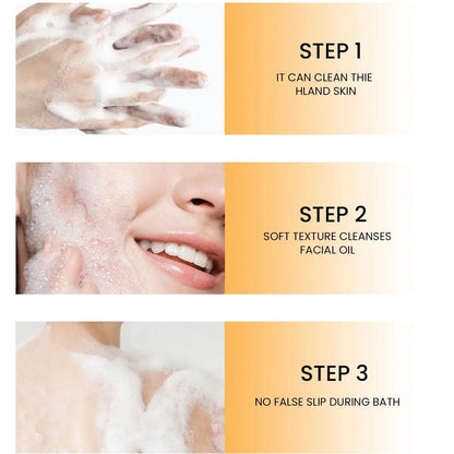 "Jabón de Cúrcuma Artesanal: Aclarante Corporal y Facial para Axilas y Piernas, Cuidado Suave de la Piel y Belleza"