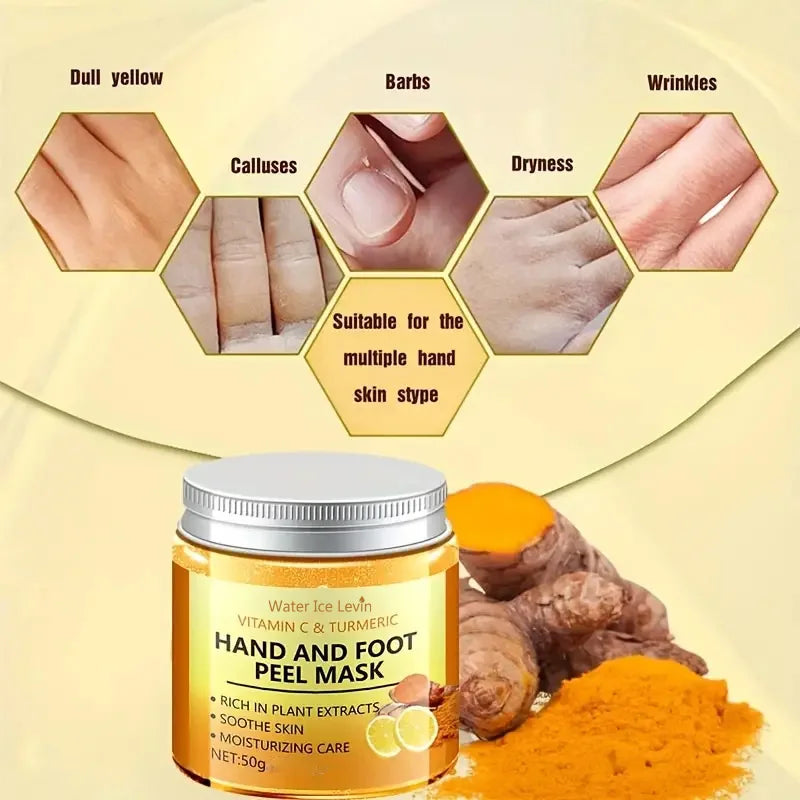 Máscara de Cera Vitamin C + Cúrcuma para Manos y Pies | Suaviza Piel, Limpieza Suave e Iluminación Radiante