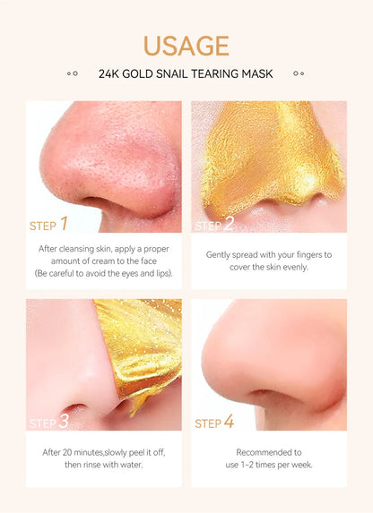 "Mascarilla Facial Peel-Off LAIKOU Oro 24K y Sakura: Antiarrugas, Aclarante y Quita Puntos Negros"