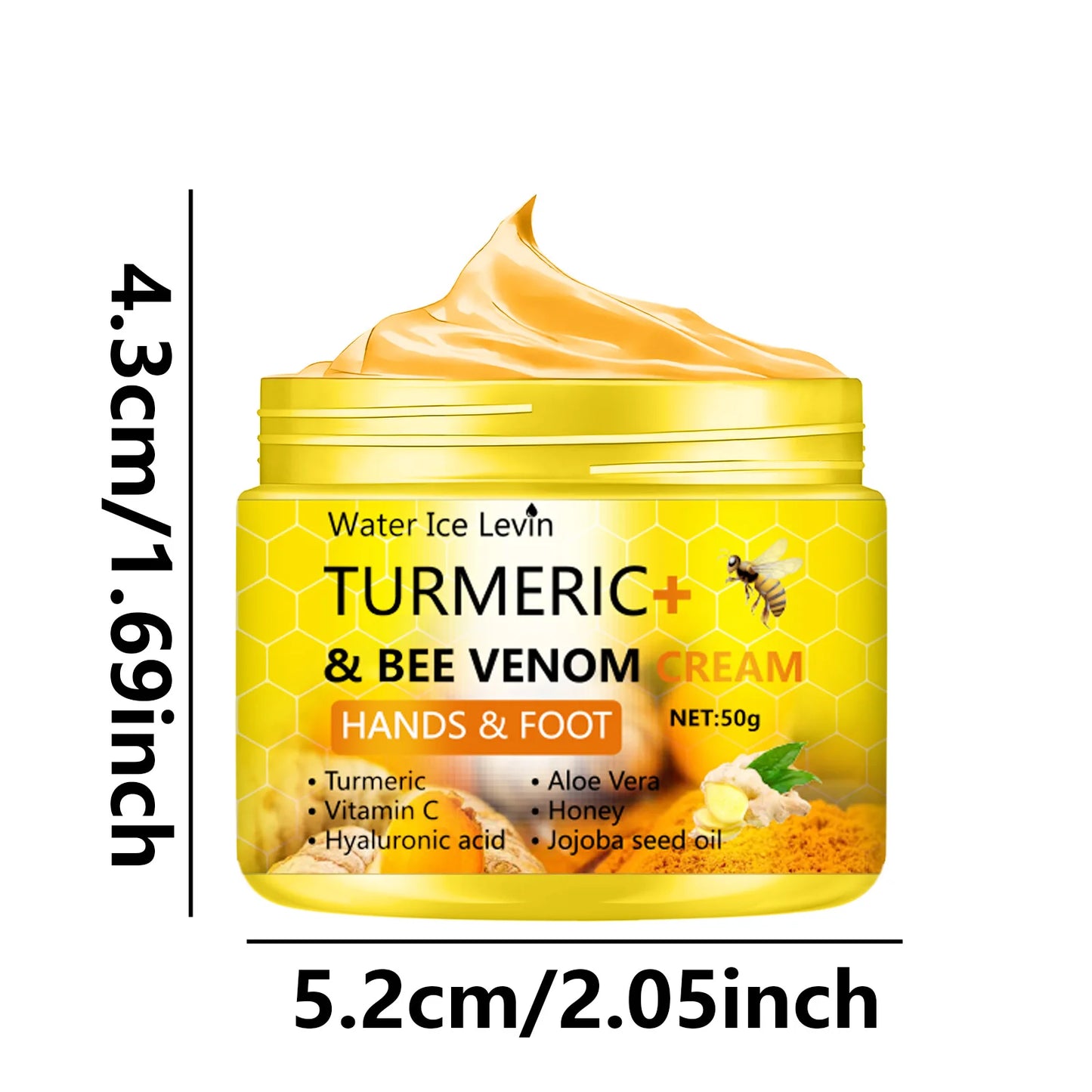 Crema Pies Manos Anti-Resequedad Turmeric Abeja Venom Reparadora Grietas Removedor Piel Muerta 50g | Cuidado Intensivo Hidratante