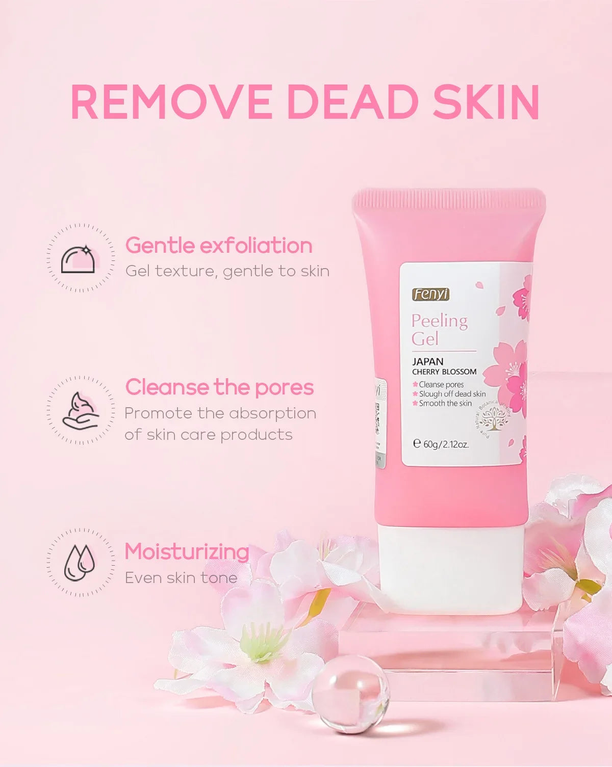 Gel Exfoliante Sakura Limpieza Profunda Rostro Blanqueador Hidratante Reparador Esfoliante Facial 60g | Cuidado Coreano