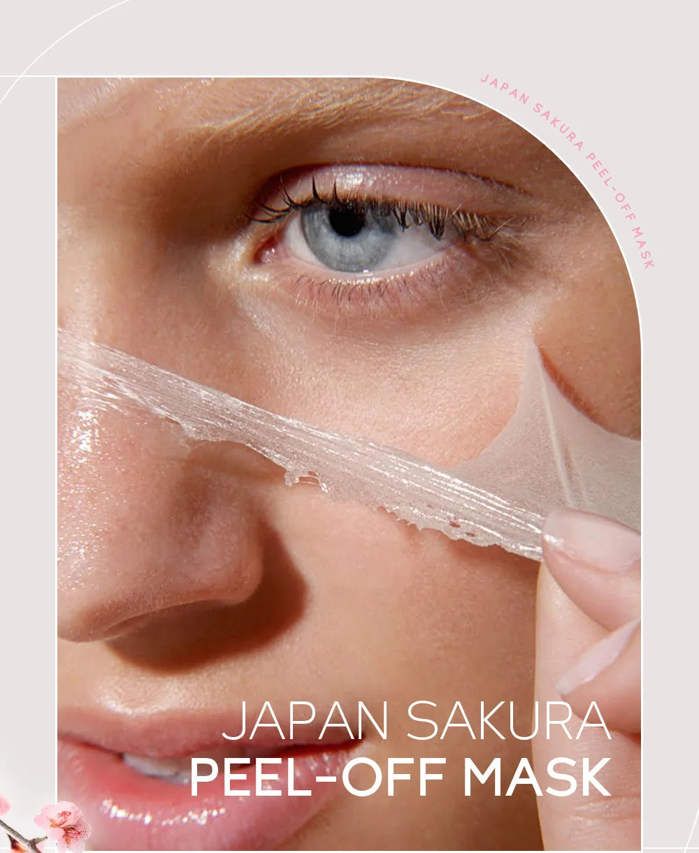 "Mascarilla Facial Peel-Off LAIKOU Oro 24K y Sakura: Antiarrugas, Aclarante y Quita Puntos Negros"