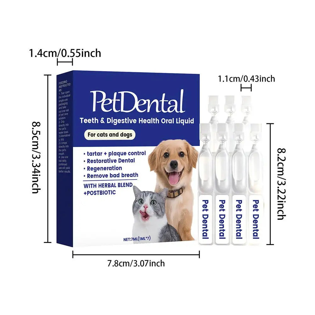 Solución Oral Cuidado Mascotas Ingredientes Herbales Suaves Salud Bucal Refrescante Cómoda Absorción Rápida Perros Gatos 100ml