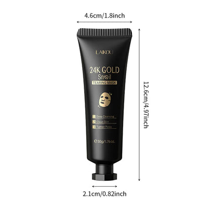 "Mascarilla Facial Peel-Off LAIKOU Oro 24K y Sakura: Antiarrugas, Aclarante y Quita Puntos Negros"