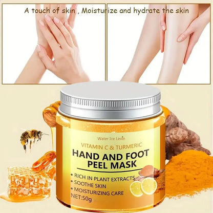 Máscara de Cera Vitamin C + Cúrcuma para Manos y Pies | Suaviza Piel, Limpieza Suave e Iluminación Radiante