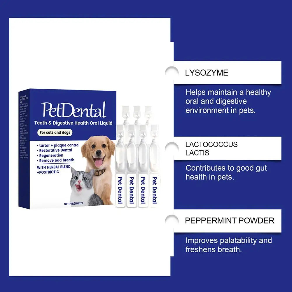 Solución Oral Cuidado Mascotas Ingredientes Herbales Suaves Salud Bucal Refrescante Cómoda Absorción Rápida Perros Gatos 100ml
