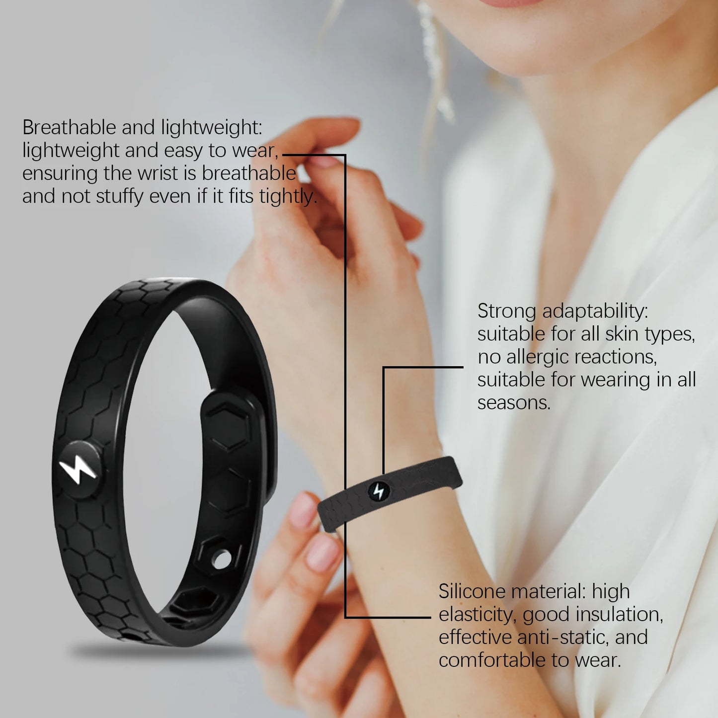 Pulsera Cuidado Corporal Alivio Suave Carga Física Ligera Portátil Estilosa Diaria Bienestar Relajante Unisex
