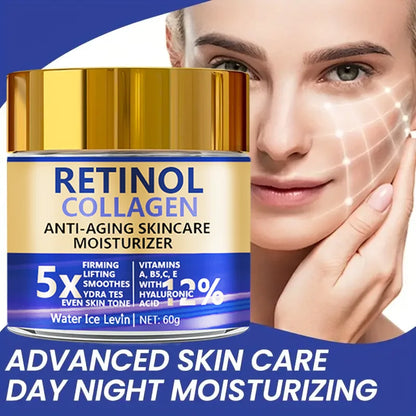 Crema Facial Retinol Colágeno 60g Antienvejecimiento Reafirmante Hidratante Ácido Hialurónico