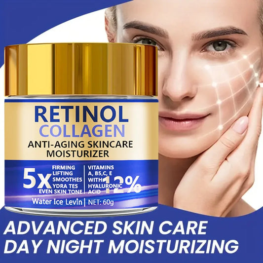 Crema Facial Retinol Colágeno 60g Antienvejecimiento Reafirmante Hidratante Ácido Hialurónico