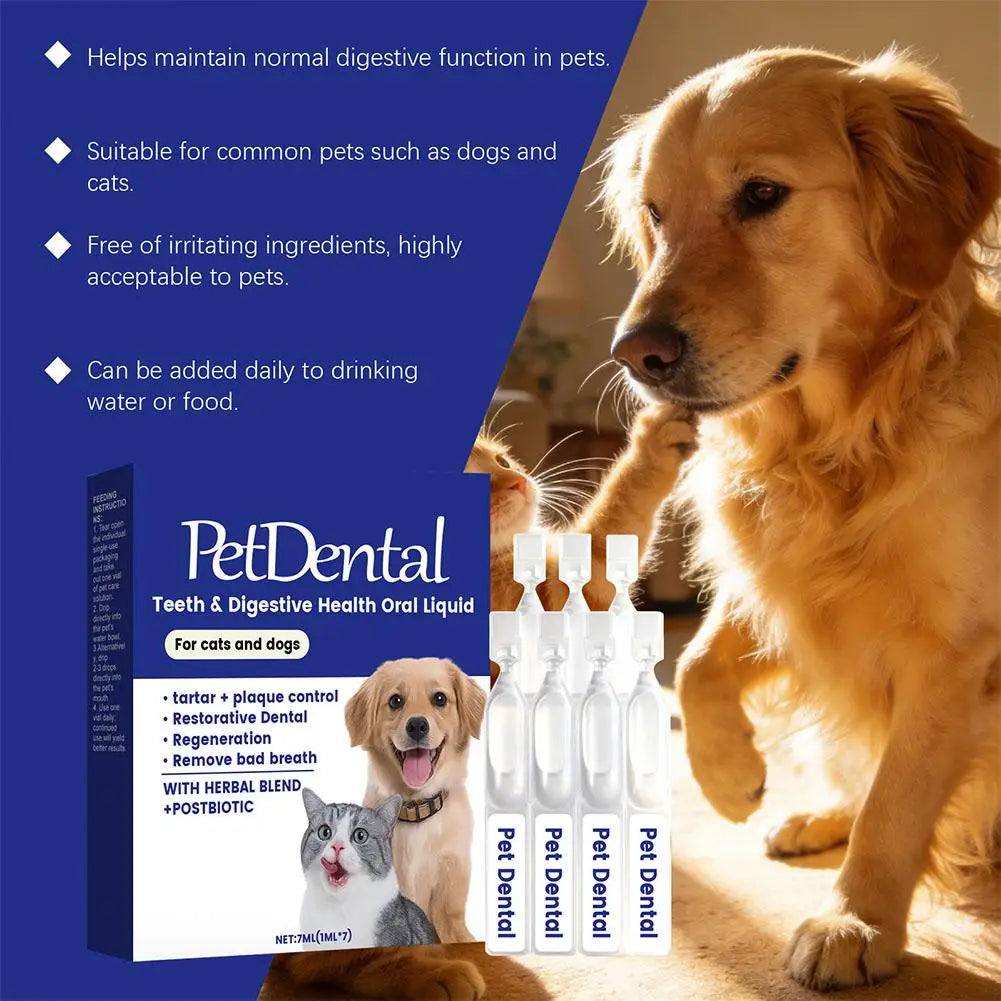 Solución Oral Cuidado Mascotas Ingredientes Herbales Suaves Salud Bucal Refrescante Cómoda Absorción Rápida Perros Gatos 100ml