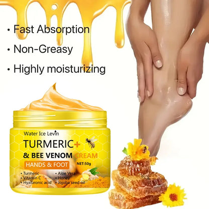 Crema Pies Manos Anti-Resequedad Turmeric Abeja Venom Reparadora Grietas Removedor Piel Muerta 50g | Cuidado Intensivo Hidratante