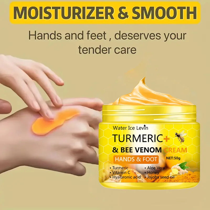 Crema Pies Manos Anti-Resequedad Turmeric Abeja Venom Reparadora Grietas Removedor Piel Muerta 50g | Cuidado Intensivo Hidratante