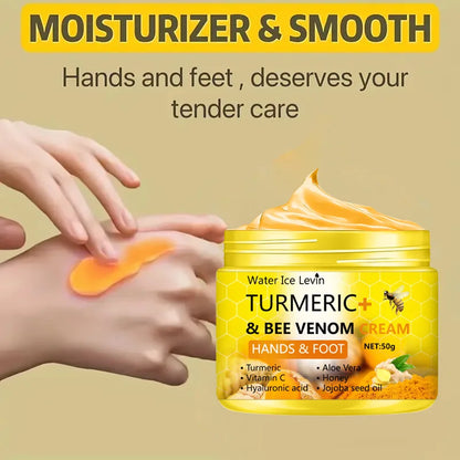 Crema Pies Manos Anti-Resequedad Turmeric Abeja Venom Reparadora Grietas Removedor Piel Muerta 50g | Cuidado Intensivo Hidratante
