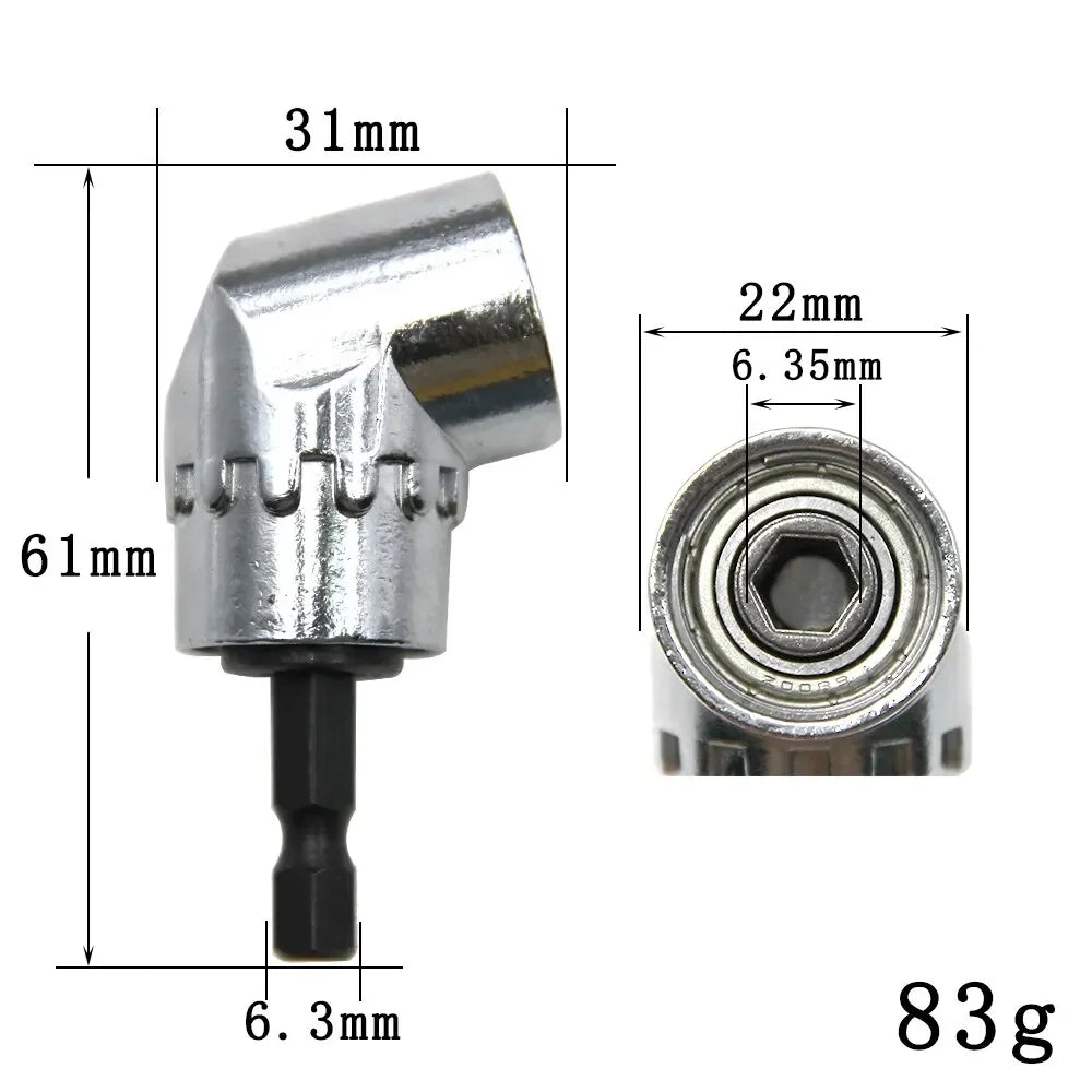 Juego de Destornilladores Magnéticos de Ángulo 105° con Adaptador, Bits Ajustables 1/4" - Herramienta para Tornillos Portátil y Precisa
