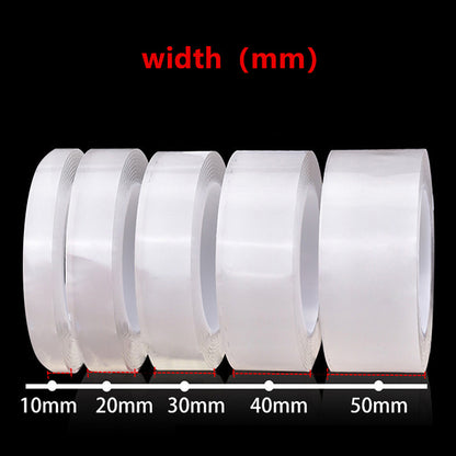 Cinta Nano Doble Cara 1/3/5m Adhesivo Sin Rastros Impermeable Baño Cocina Grifo Gel Pegatina Fijación Fuerte
