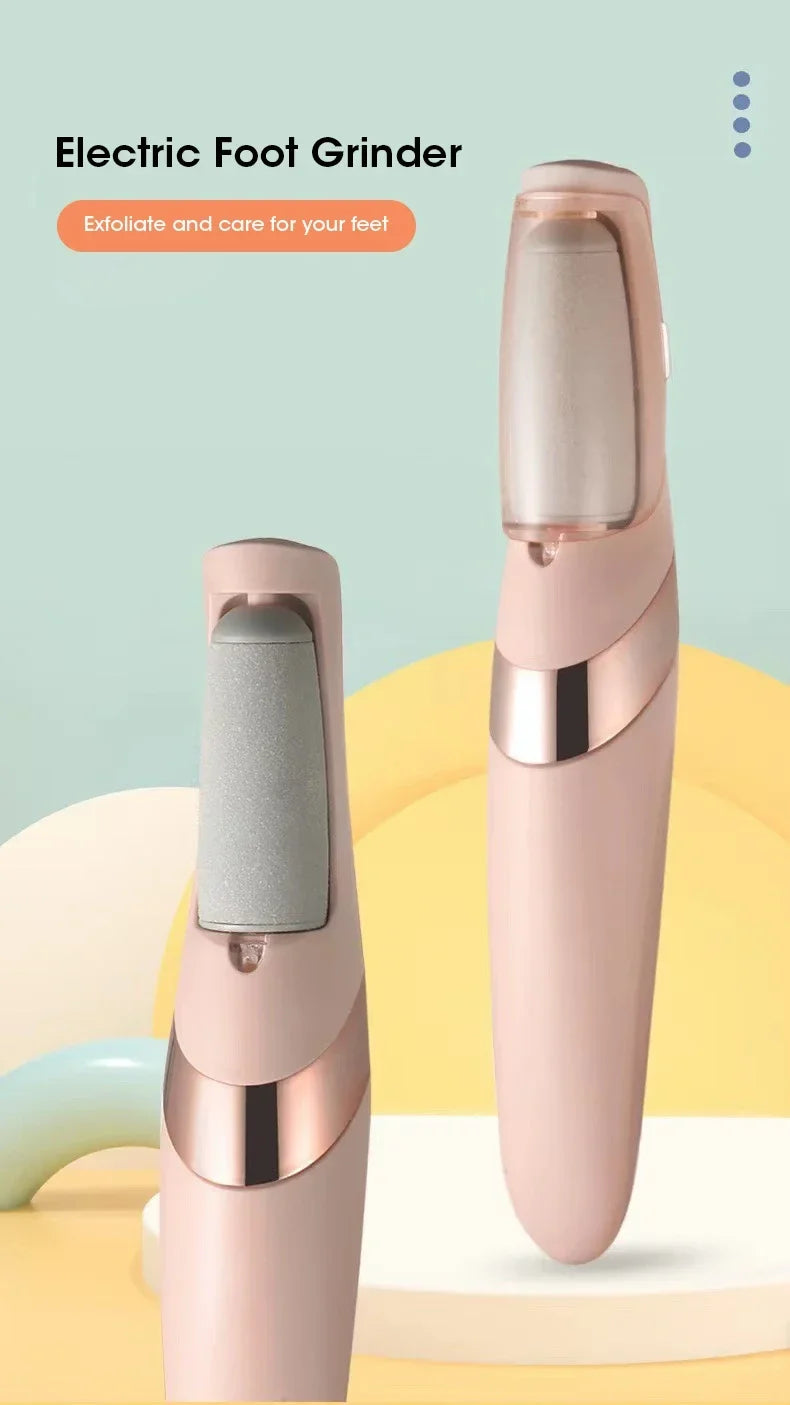 Lijadora Eléctrica USB para Piel Muerta Pedicure Automática | Molinillo Recargable para Pies con 2 Rodillos Intercambiables