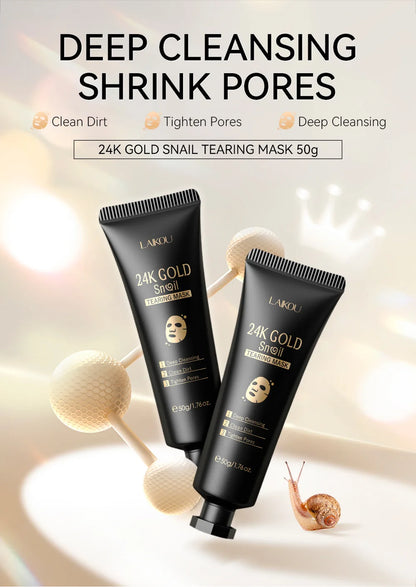 "Mascarilla Facial Peel-Off LAIKOU Oro 24K y Sakura: Antiarrugas, Aclarante y Quita Puntos Negros"