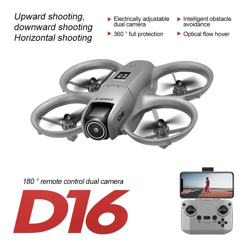 Drone Lenovo D16 8K con GPS, Evita Obstáculos, Motor Brushless, Ajuste Eléctrico, Cámara Doble HD Profesional y Flujo Óptico