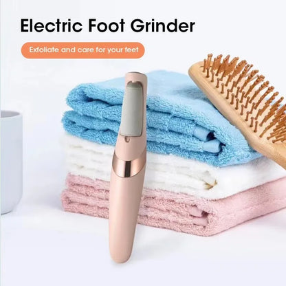 Lijadora Eléctrica USB para Piel Muerta Pedicure Automática | Molinillo Recargable para Pies con 2 Rodillos Intercambiables
