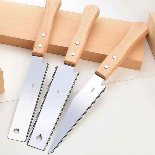 Sierra Manual Estilo Japonés con Mango de Madera Antideslizante - Sierra de Tiro de Corte al Ras Flexible para Carpintería