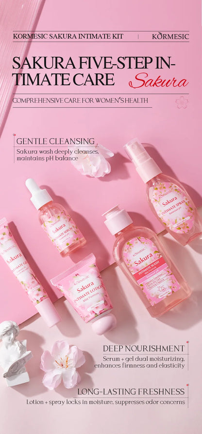 ¡Kit Cuidado Íntimo Sakura 5 Piezas – Higiene suave y fresca para mujeres!
Incluye: Líquido limpiador zona privada, esencia, gel, loción y spray. Fórmula gentil que limpia profundamente, equilibra el pH, mantiene fresc