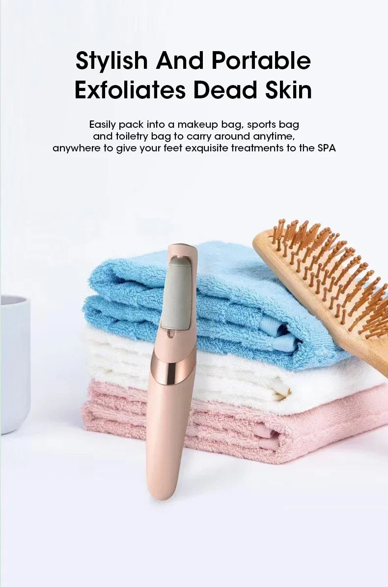 Lijadora Eléctrica USB para Piel Muerta Pedicure Automática | Molinillo Recargable para Pies con 2 Rodillos Intercambiables