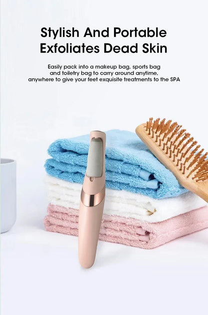 Lijadora Eléctrica USB para Piel Muerta Pedicure Automática | Molinillo Recargable para Pies con 2 Rodillos Intercambiables
