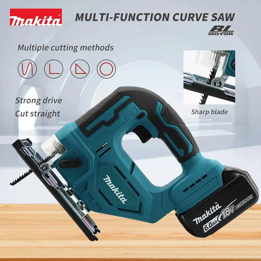 Makita DJV182Z Sierra Recíproca Inalámbrica 18V 340W Sin Escobillas Sin Batería con Hoja de Sierra y Mango de Barril - Herramienta Portátil para Carpinteros