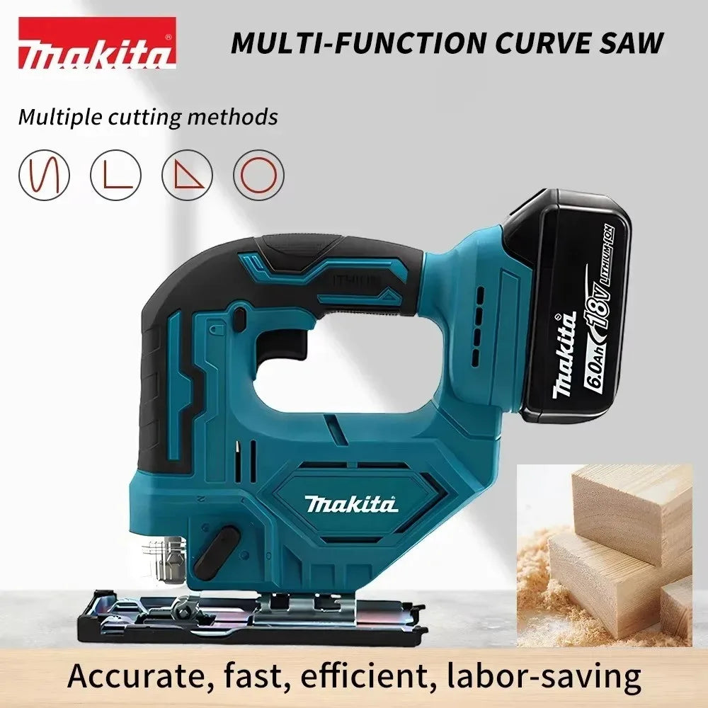 Makita DJV182Z Sierra Caladora Sin Escobillas 340W 18V Sin Batería con Hoja de Sierra Mango de Barril Portátil para Carpinteros