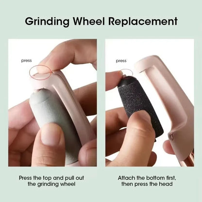 Lijadora Eléctrica USB para Piel Muerta Pedicure Automática | Molinillo Recargable para Pies con 2 Rodillos Intercambiables